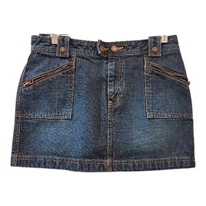 Old Navy Dark Blue Mini Skirt with Zipper Accents